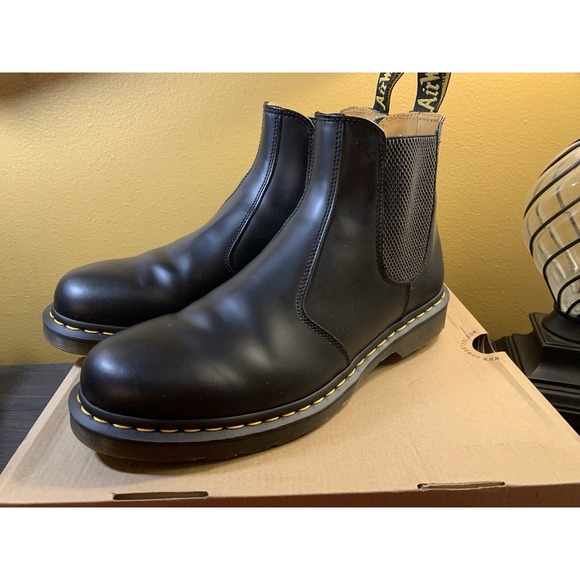 Dr. Doc Martens 2976 Black Leather Pull On Chelsea Boots Men's US SZ 12 - NEW - Picture 9 of 13